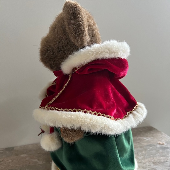 Vintage Christmas Teddy Bear on a Stand - Picture 6 of 7
